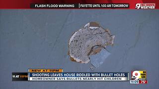 Homeowner says bullets nearly hit child