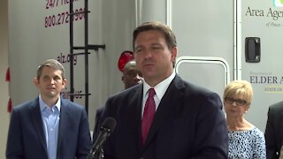 Florida Gov. Ron DeSantis speaks at Jacksonville assisted living center