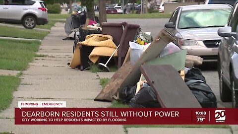 Dearborn residents still without power after floods
