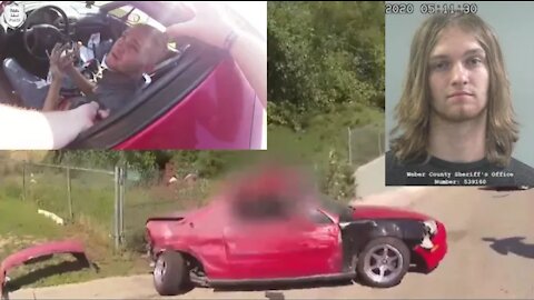 Body Cam: Driver Fled Traffic Stop - Drags Officer - Die In Crash - Ogden Police UT. July 21-2020