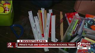 Private files, supplies found in school trash