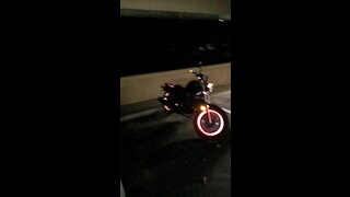 Motorcycle on fire!