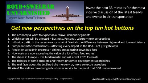 Boyd-Swelbar Unvarnished - Moving Beyond The Aviation Consensus