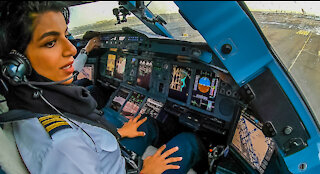 Female Pilot flying the world's largest passenger jet!