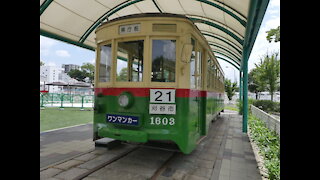 Old tram retired and on display