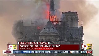 Local students inside Notre Dame Cathedral hours before fire