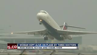 Woman kept alive on plane by three doctors