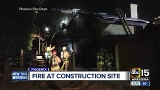 Large house under construction catches fire in Phoenix