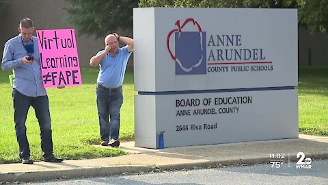 Frustrated parents rallied to re-open schools in Anne Arundel County