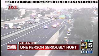 Person seriously hurt after crash on I-17 near Camelback