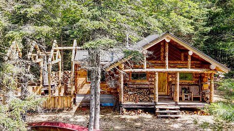 Building a Timber Framed Off Grid Outdoor Kitchen | Pine Floor and Walls and a Wood Cook Stove