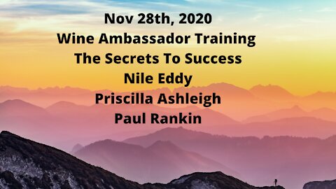 Wine Ambassador Training Nov 28th,2020