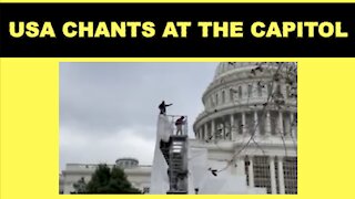 Crowds Chant USA As Protesters Scale The Capitol