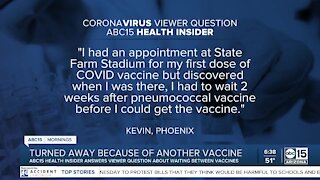 How long do you have to wait between other vaccines and coronavirus vaccine?