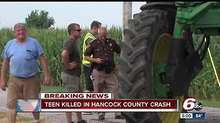 1 teen killed, 2 injured in Hancock Co. crash