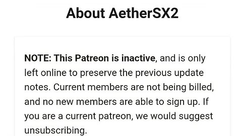 Official AETHERSX2 UPDATE NOTES (Patreon post) link in the description