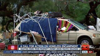 Bakersfield city and county officials unable to remove homeless encampment due to jurisdiction