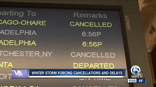 Canceled flights, delayed trains and icy roads as winter storm moves east