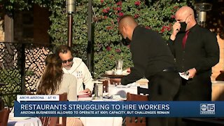 Valley restaurant owners struggling to fill positions as restrictions ease