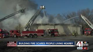 Fire destroys building in east Kansas City