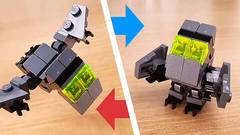 Pteranodon mini LEGO brick transformer mech MOC tutorial & stop motion animation