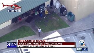 Gas leak forces evacuation in Delray Beach