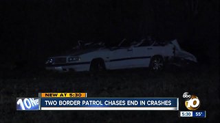 Two Border Patrol chases end in crashes