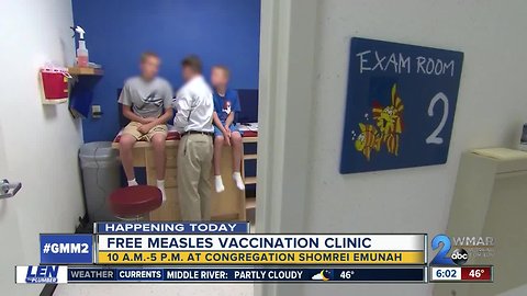 Free Measles Vaccination Clinic in Baltimore Friday