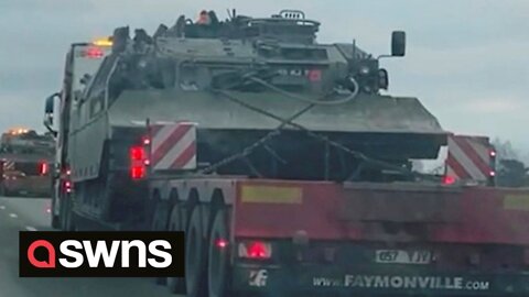 Huge convoy of British military vehicles spotted driving through Estonia