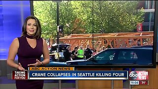 Construction crane falls on vehicles in Seattle, killing two workers and two people in cars