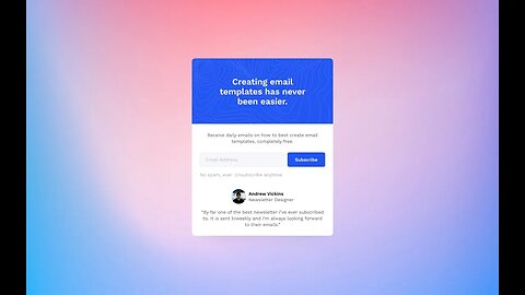 Frontend Newsletter Popup Template With HTML and CSS