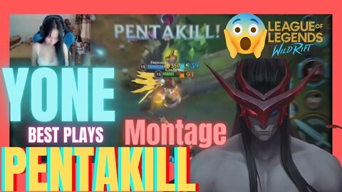 Hot Girl Gets PENTAKILL On YONE- Best YONE PLAYS | Lol Wild Rift Montage