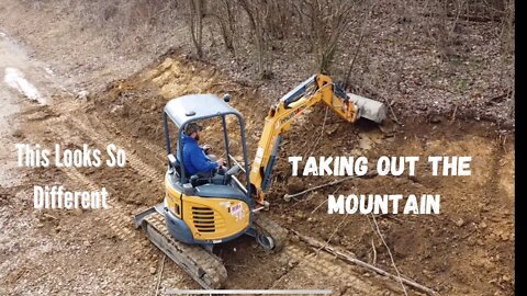 Taking Out The MOUNTAIN| Drone Footage|Driveway Excavation| Building Cabin in the Woods