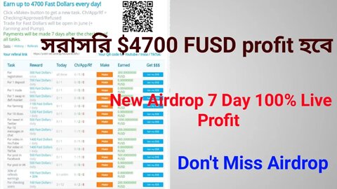 $4700 FUSD Profit from the Airdrop in 7 Days - All Users Paid