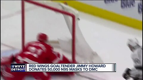 Red Wings goaltender Jimmy Howard donates 50,000 N95 masks to DMC