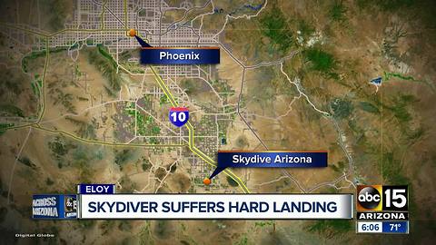 Skydiver injured after parachute malfunction at Skydive Arizona