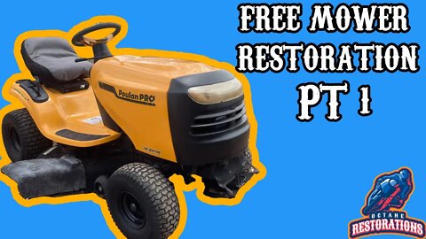 FREE Riding Lawnmower restoration PT 1