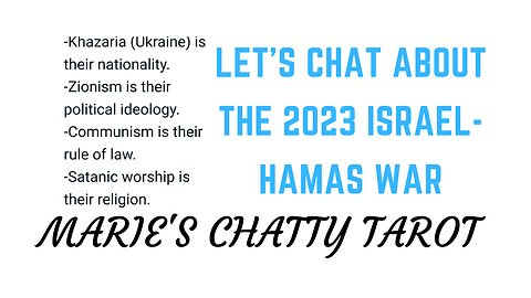 Let's Chat About The 2023 Israel-Hamas War