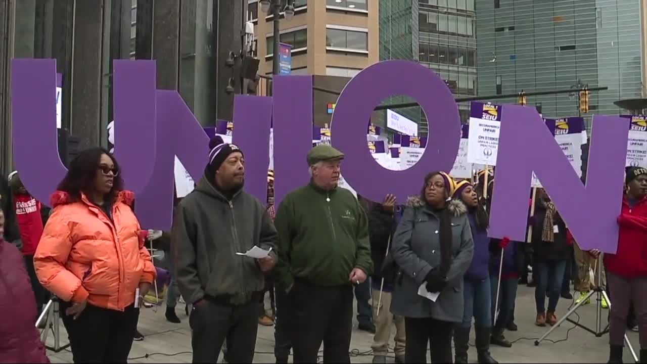 Downtown security guards walk off over unfair labor practices