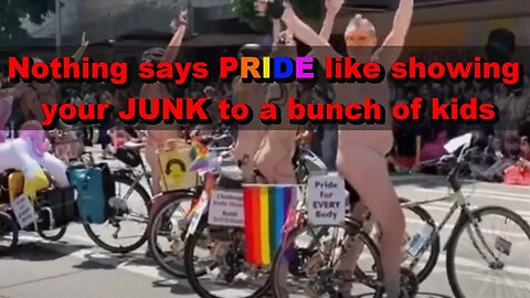 NYC Pride parade men showing their genitals to kids. LGBTQIA+ just indoctrinates and sexualizes kids