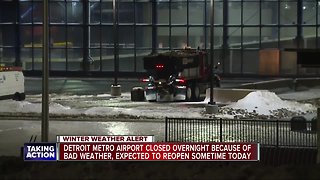 Detroit Metro Airport closed overnight due to bad weather