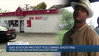 Shooting at gas station leads to protest