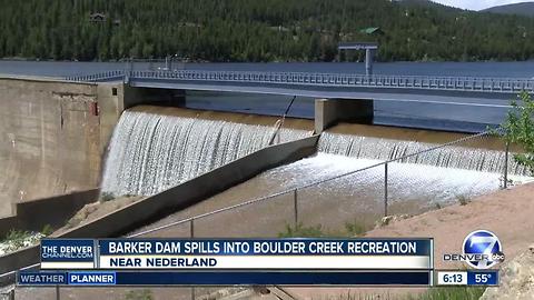 Barker Dam begins spilling into Boulder Creek's summer water recreation