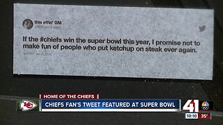 Chiefs fan's tweet featured at Super Bowl LIV