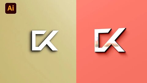 CK Modern Logo Design in Illustrator | Adobe Illustrator CC 2023