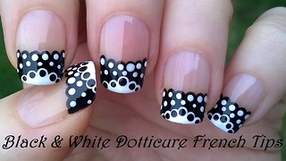 Black & White Lace French Manicure