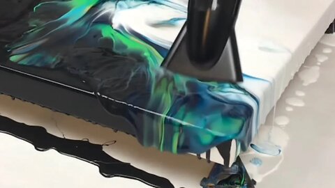 Acrylic Pouring with a Hairdryer - Gorgeous Northern Lights!