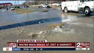 Water line break affects multiple businesses in east Tulsa