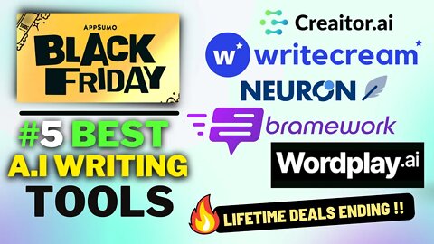 5 Best Ai Writing Tools (With Lifetime Deals) - You Can Buy This Appsumo Black Friday Sale🔥