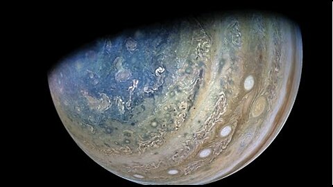 Juno Flies Past the Moon Ganymede and Jupiter, With Music by Vangelis